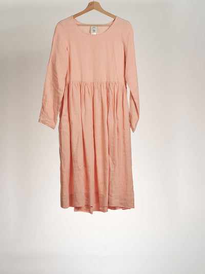 Smock Dress, Long Sleeve, Peach