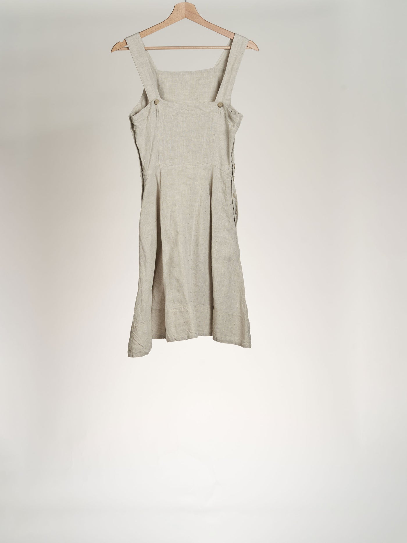 Sleeveless, Natural Dot, Mini Pinafore Dress