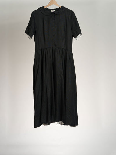 Black Pansy, Short Sleeve, Classic Dress