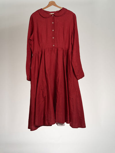 Red Poppy, Long Sleeve, Classic Dress