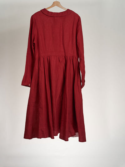 Red Poppy, Long Sleeve, Classic Dress