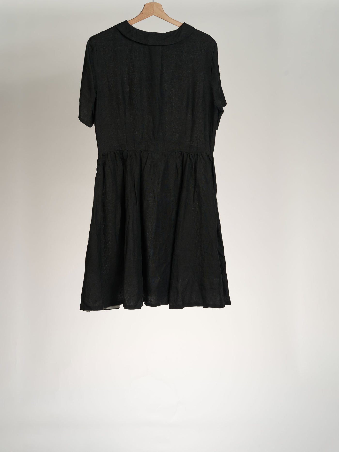 Black Pansy, Short Sleeve, Mini Classic Dress