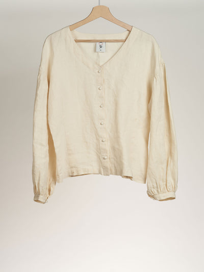 Milky White Pemberly Blouse, Long Sleeve