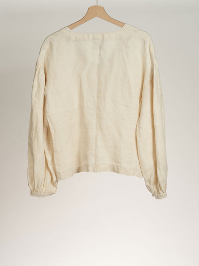 Milky White Pemberly Blouse, Long Sleeve