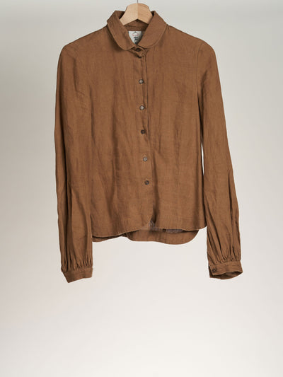 Camel Brown Sophie Shirt, Long Sleeve, Hemp