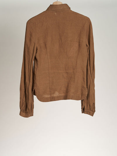 Camel Brown Sophie Shirt, Long Sleeve, Hemp