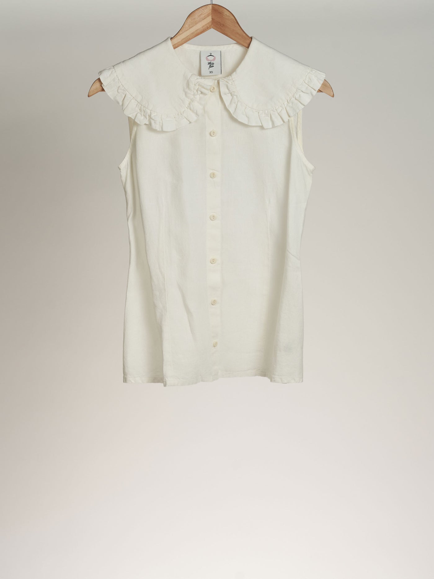 Sleeveless Nicole Shirt, White Magnolia