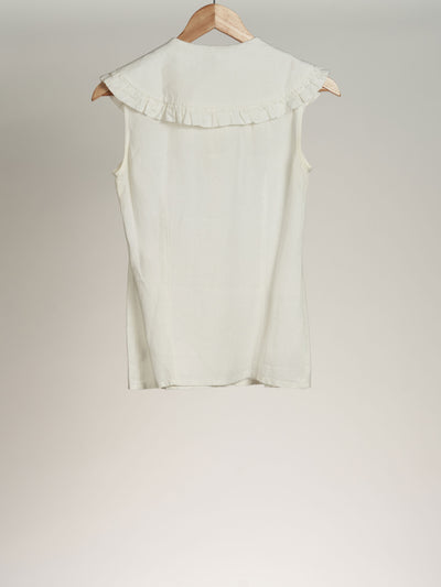 Sleeveless Nicole Shirt, White Magnolia