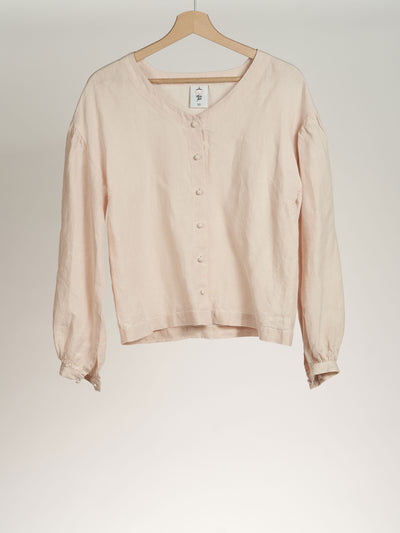 Seashell White Pemberly Blouse, Long Sleeve