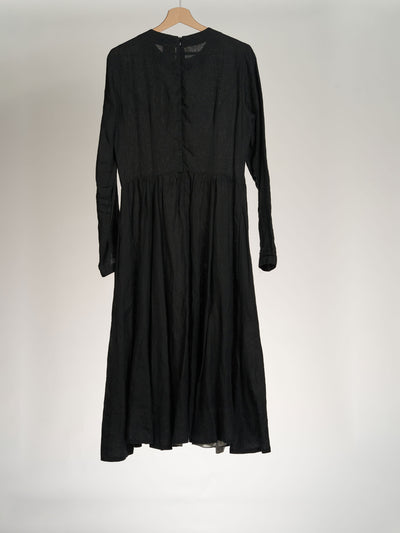 Black Pansy, Long Sleeve, Mary Dress