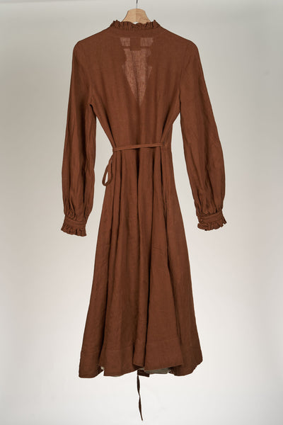 Warm Brown Darcy Dress, Long Sleeves