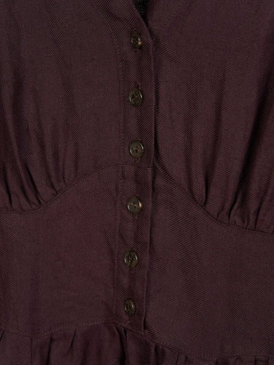 Diane dress, Long Sleeves, Royal Grape, Twill Linen