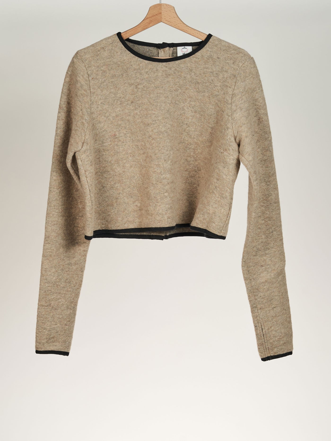 Beige Crop Sweater, Wool