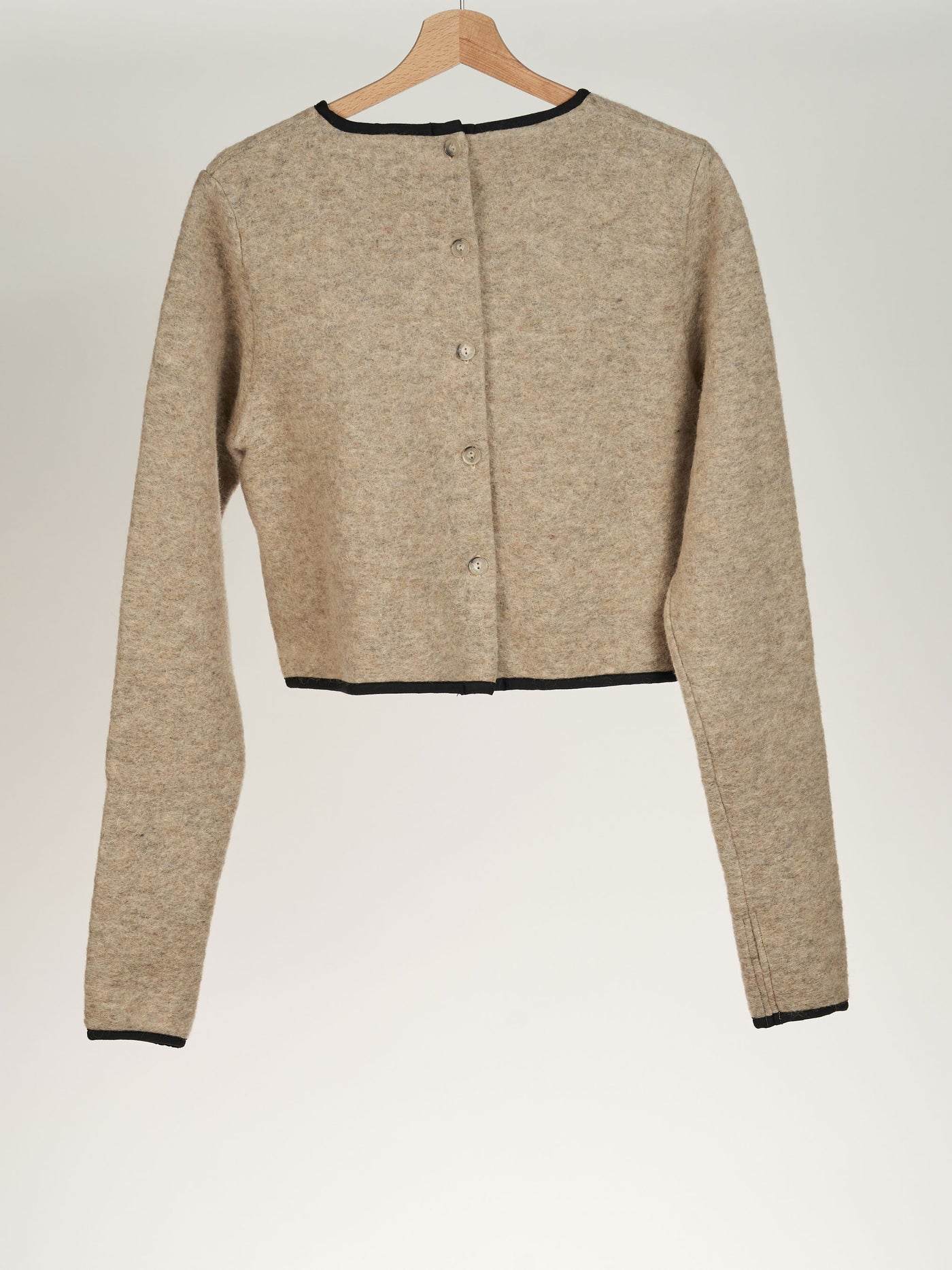 Beige Crop Sweater, Wool