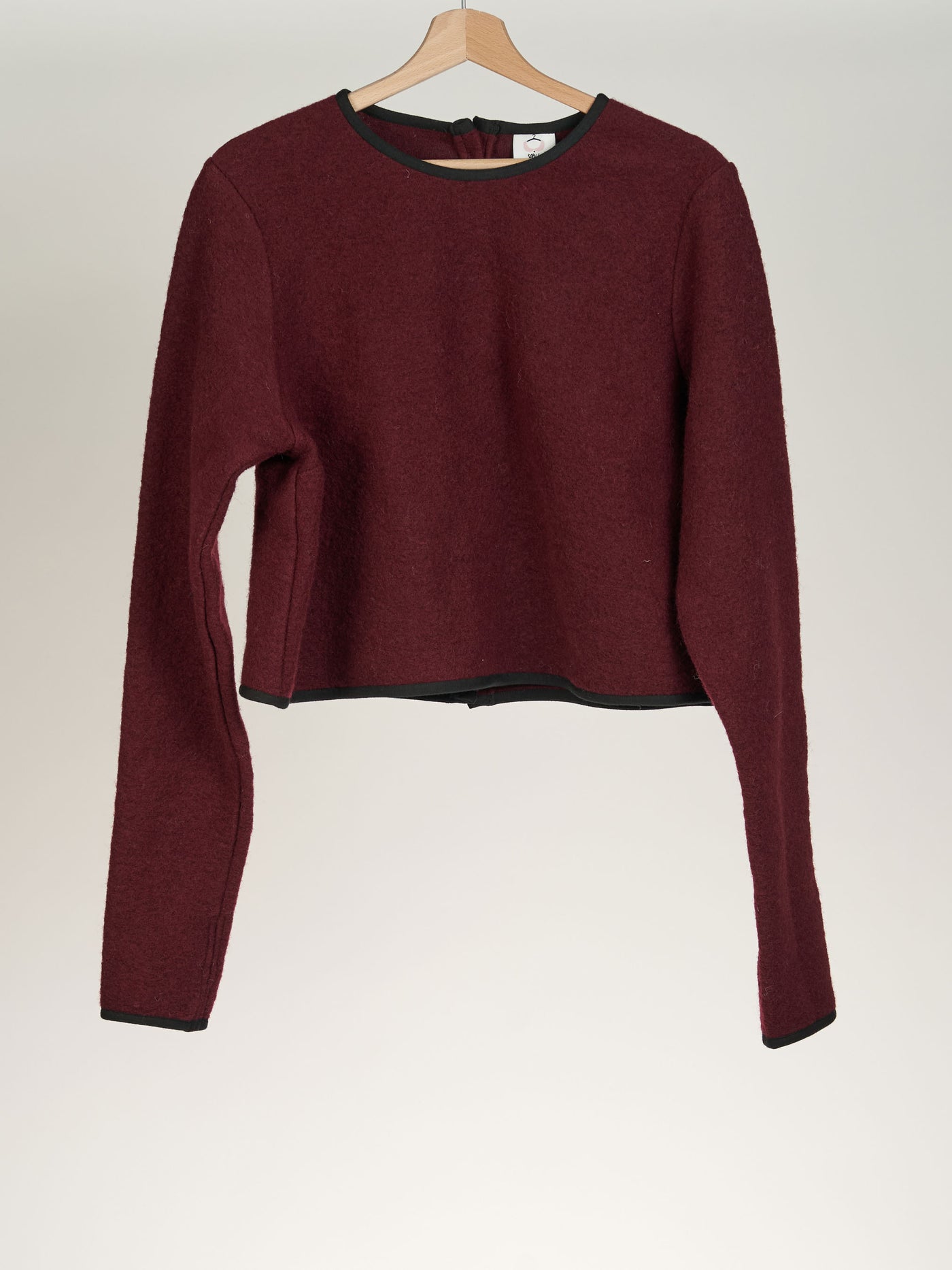 Burgundy Crop Sweater, Wool