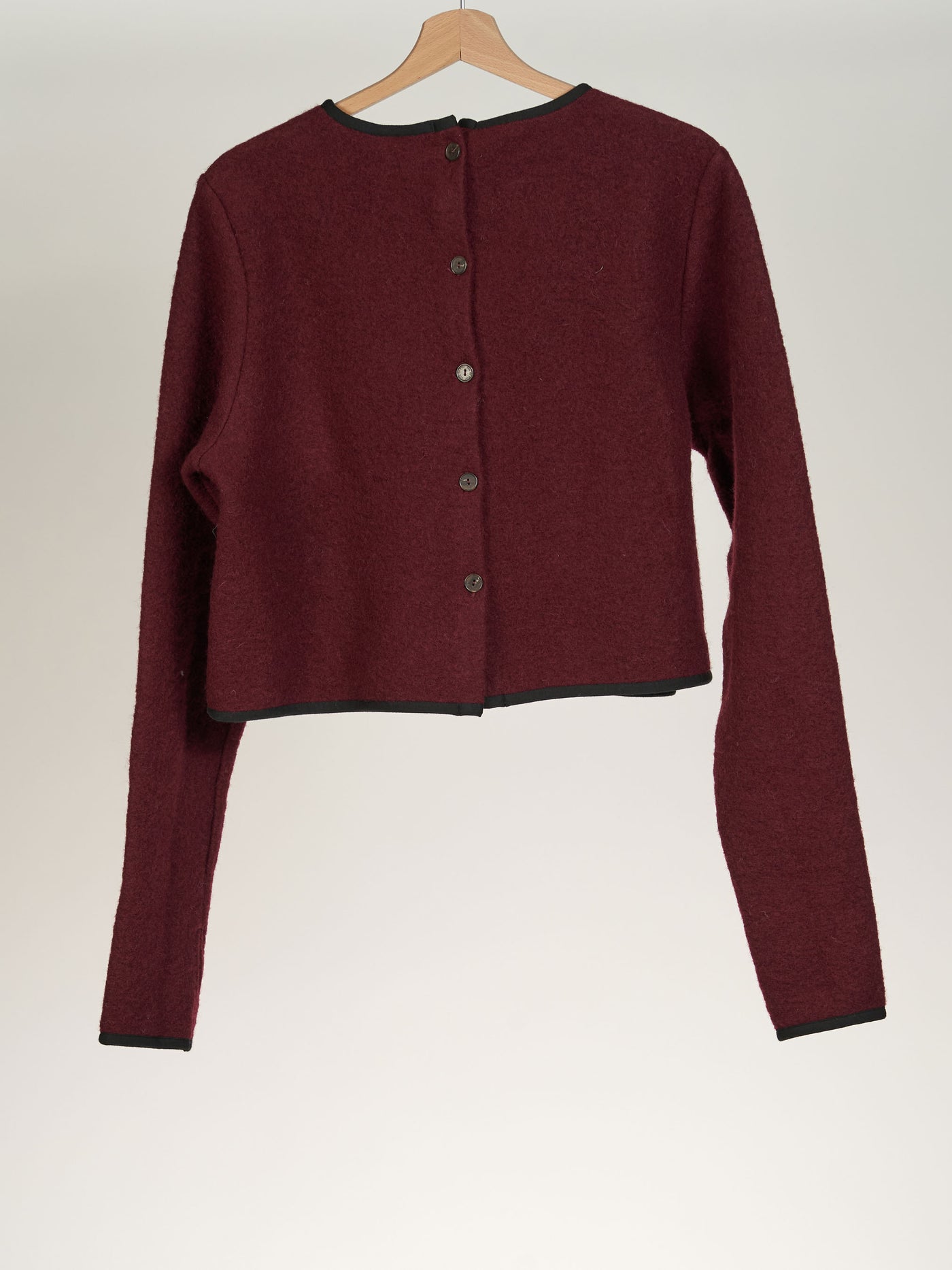 Burgundy Crop Sweater, Wool