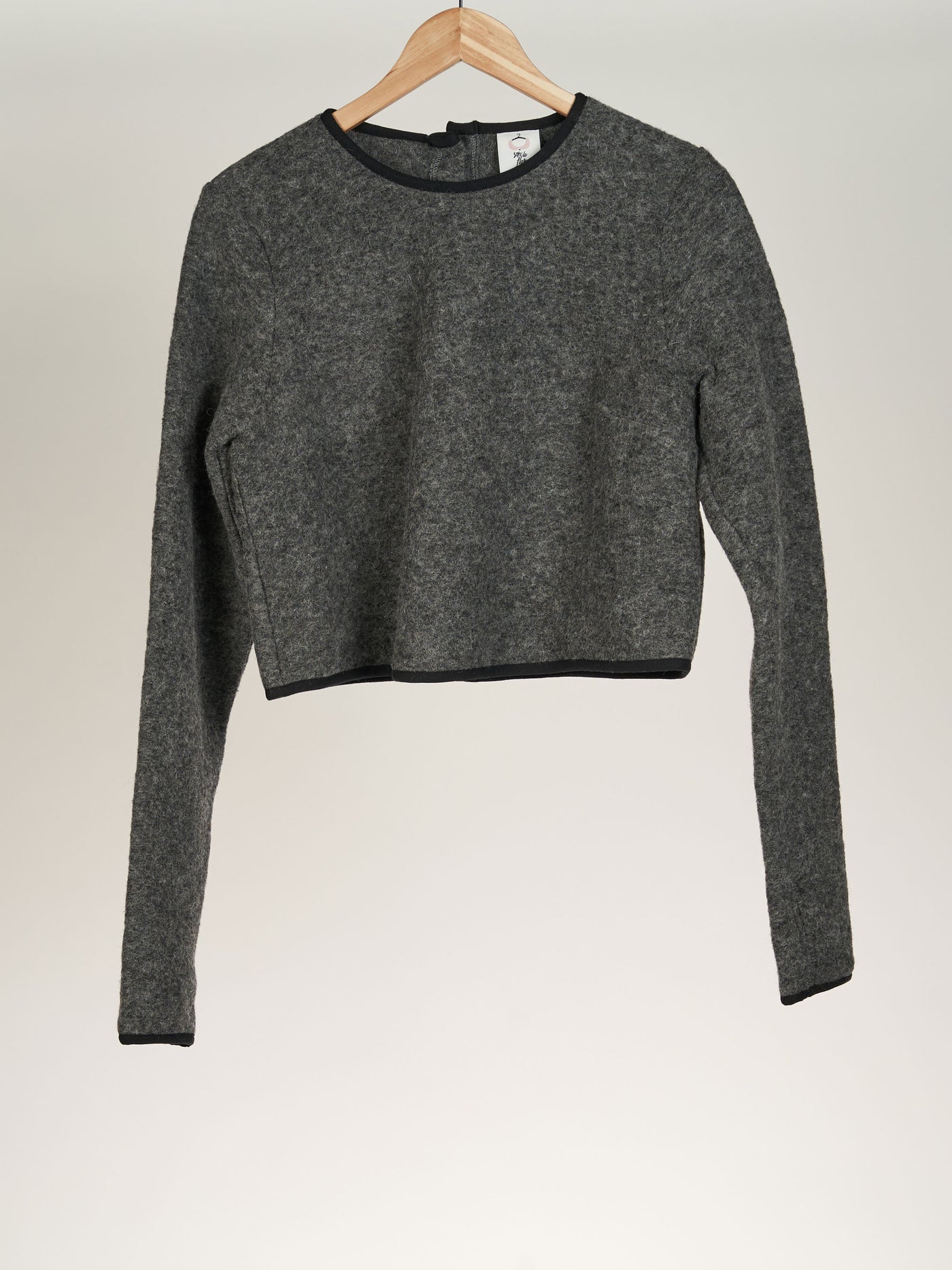 Grey Crop Sweater, Wool