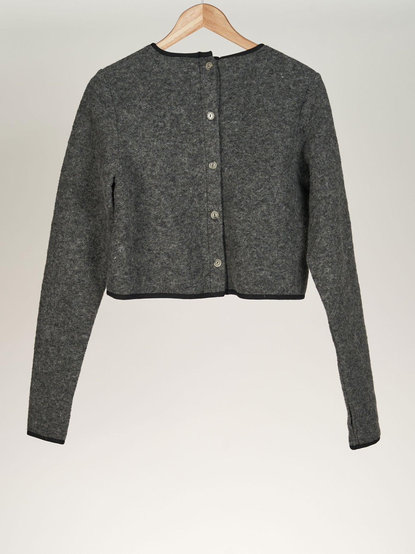 Grey Crop Sweater, Wool