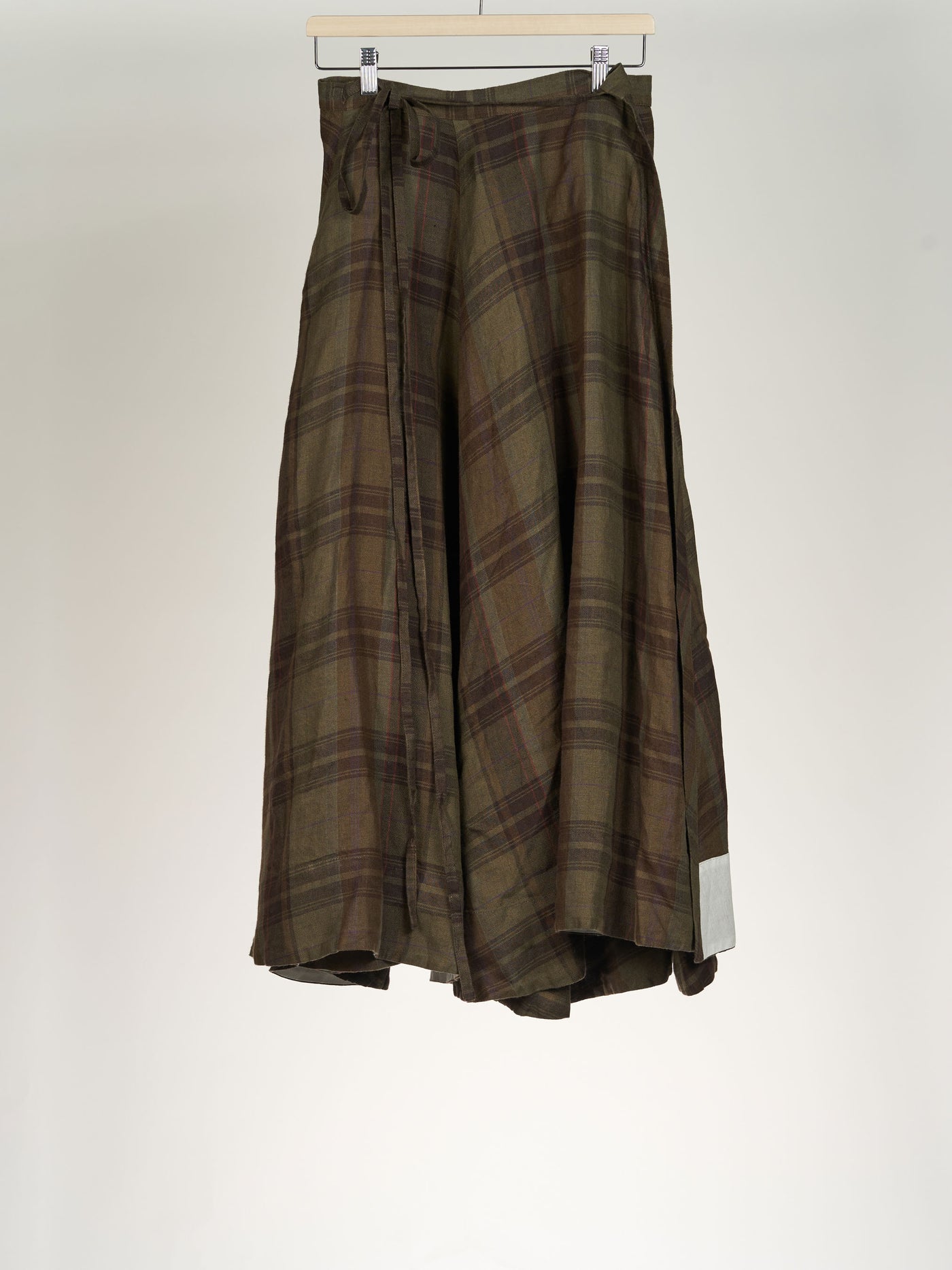 Oak Tartan Wrap Skirt, Twill Linen