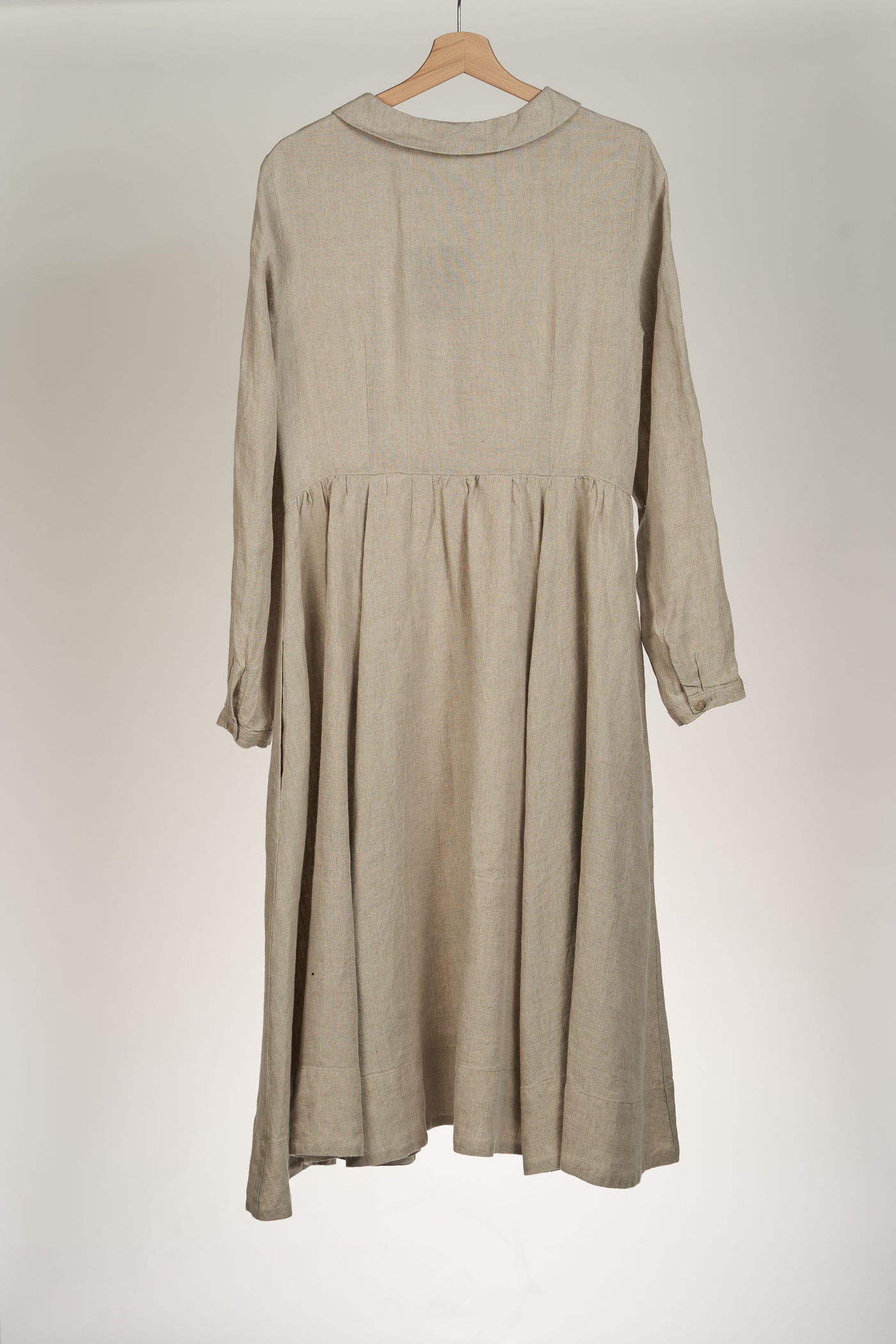 Classic Dress, Long Sleeves, Natural Linen