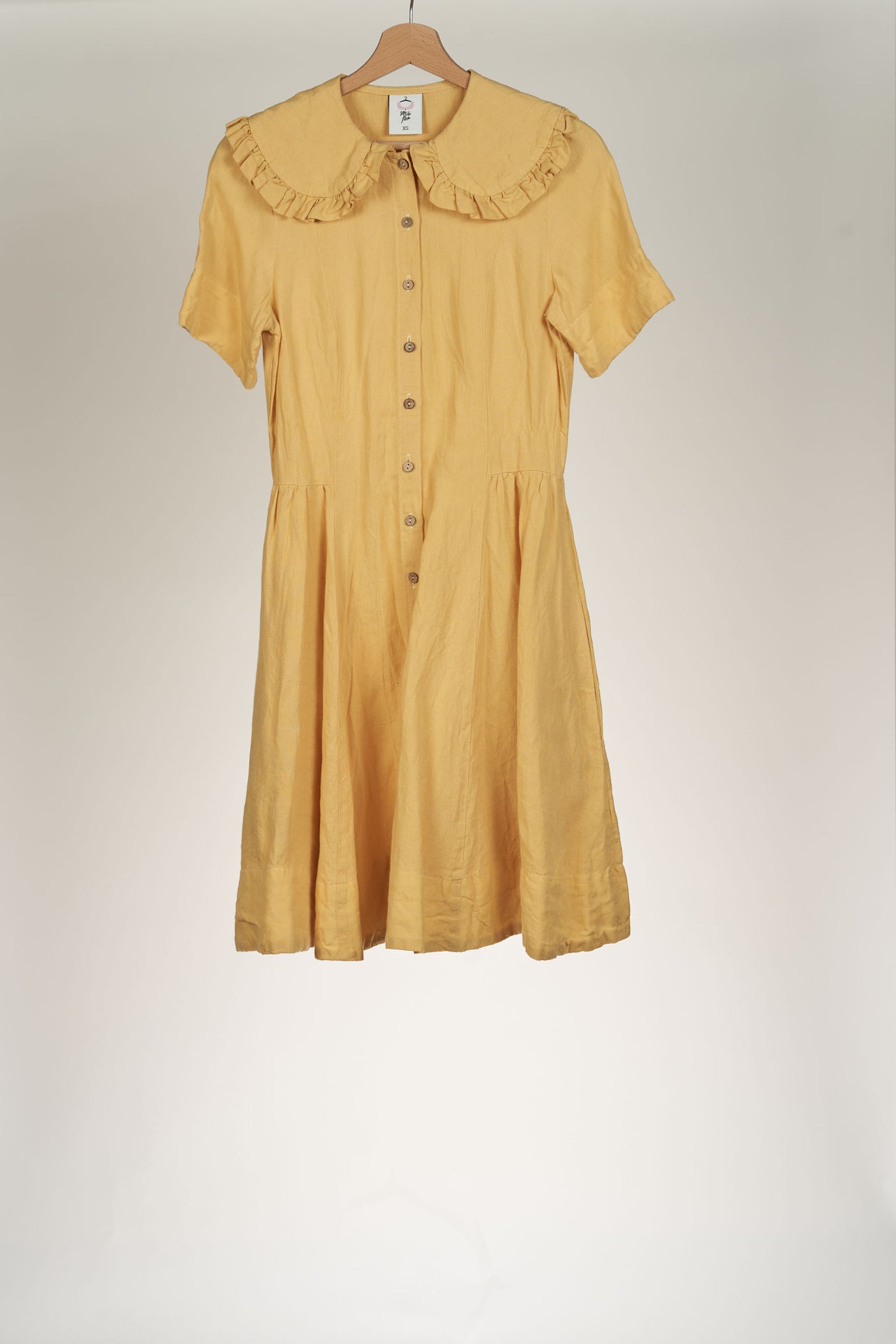 Short Sleeve Nicole Dress, Lemon Yellow