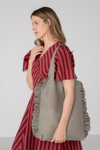 Ruffle Tote Bag, Vetiver #color_vetiver