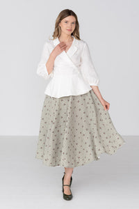 Classic – Full-Circle Linen Midi Skirt