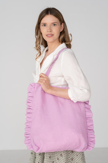 Ruffle Tote Bag, Pale Purple #color_pale-purple