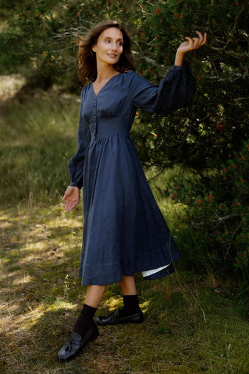 Diane Dress, Long Sleeve #color_india-ink