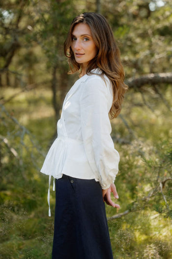 Wrap Shirt, Long Sleeve, Milky White #color_milky-white
