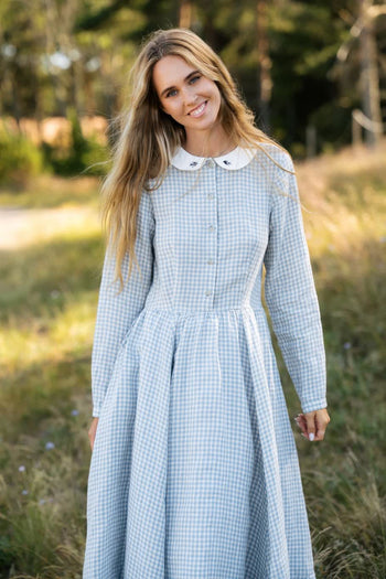 Classic Dress, Long Sleeve #color_sky-gingham