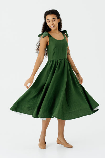 Amelia Dress, Sleeveless, Emerald Green