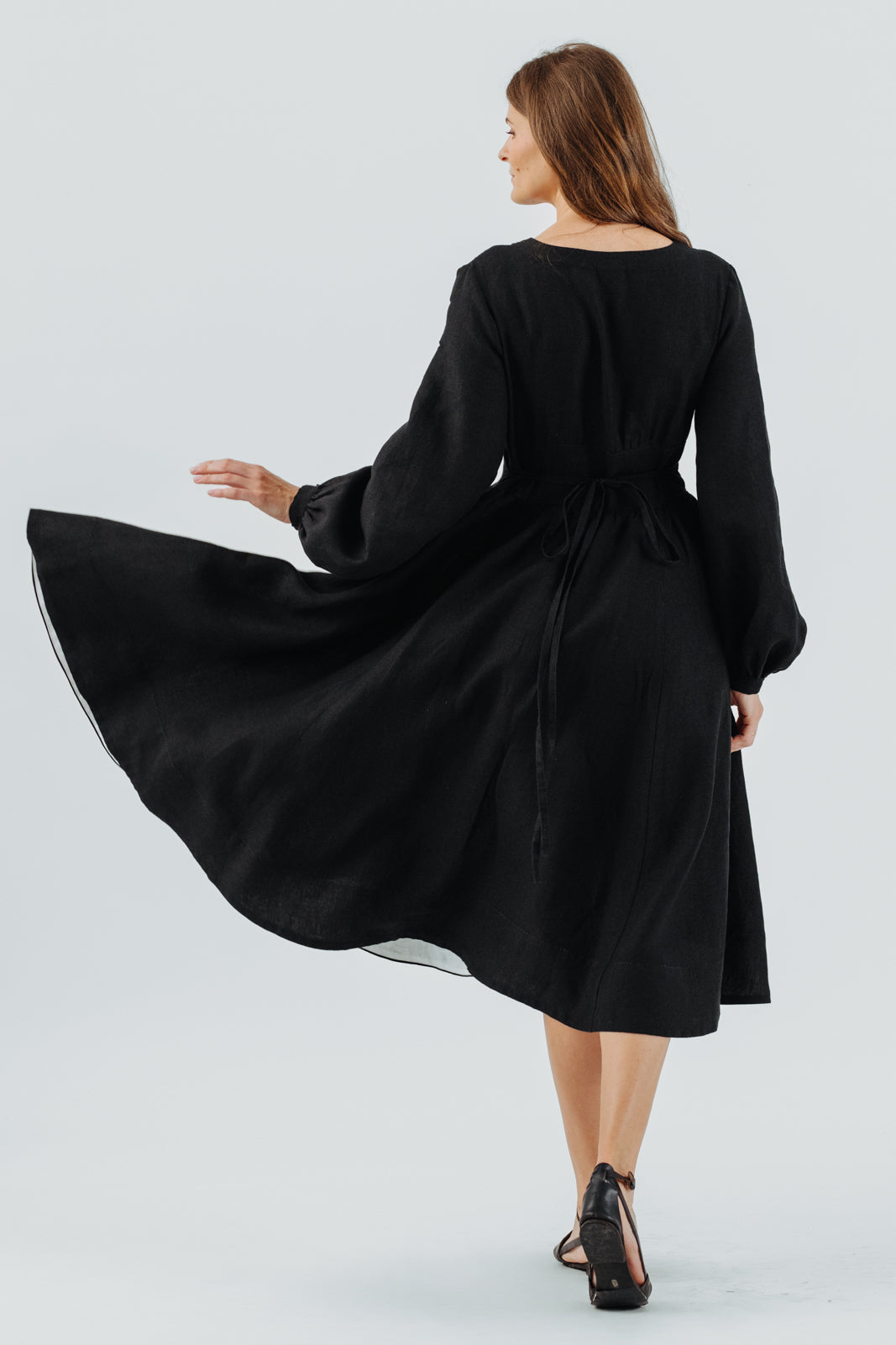 Diane Dress, Long Sleeve#color_black-pansy