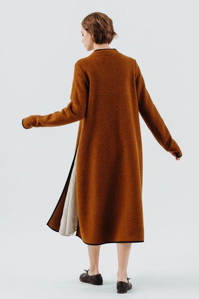Double Slit Dress, Wool#color_warm-brown