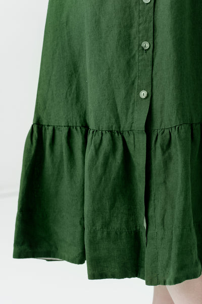 Button Down Skirt, Emerald Green