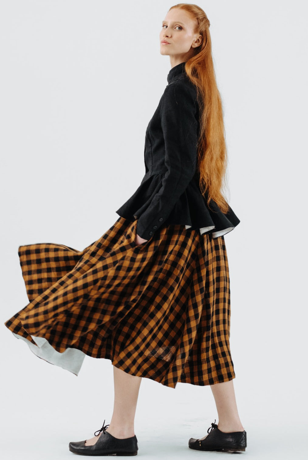 Classic Skirt, Brown Checkers