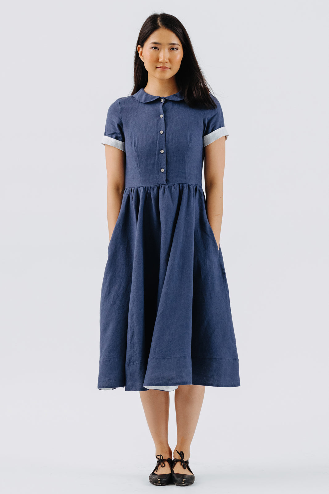 Classic Dress, Short Sleeve, Moonlight Blue