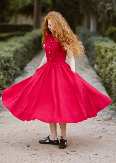 Classic Dress, Short Sleeve#color_red-poppy