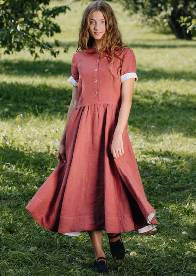 Classic Dress, Short Sleeve#color_dark-rose