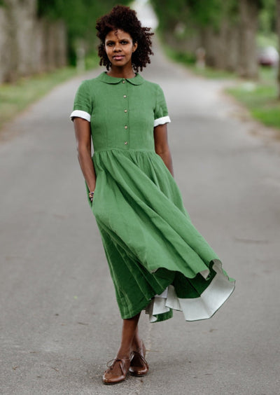 Classic Dress, Short Sleeve, Spring Green