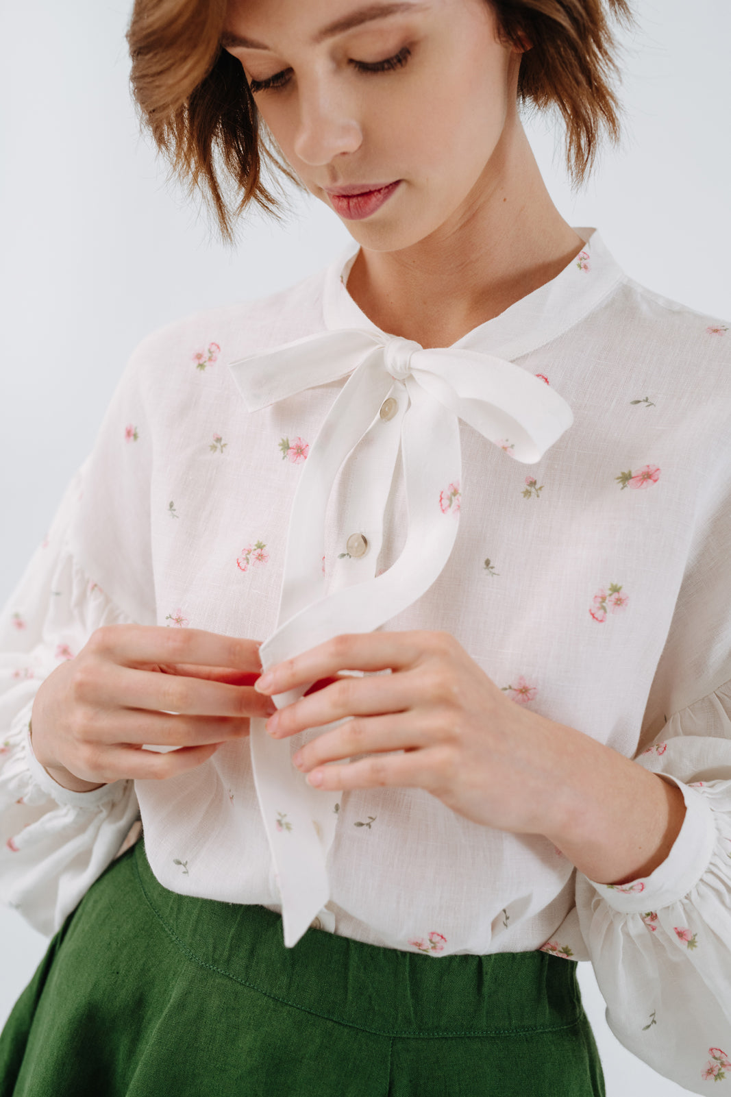 Clementine Shirt, Long Sleeve, Apple Blossom#color_apple-blossom