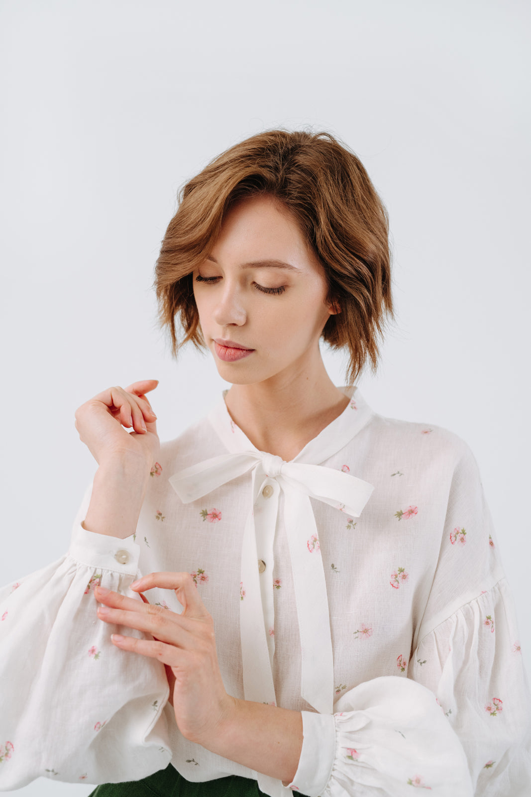 Clementine Shirt, Long Sleeve, Apple Blossom#color_apple-blossom