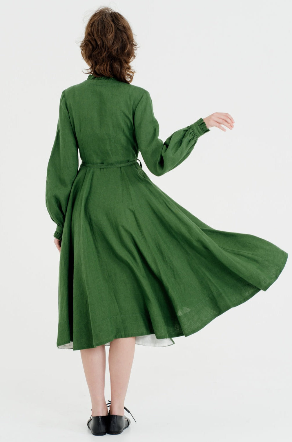 Darcy Dress, Long Sleeve#color_emerald-green