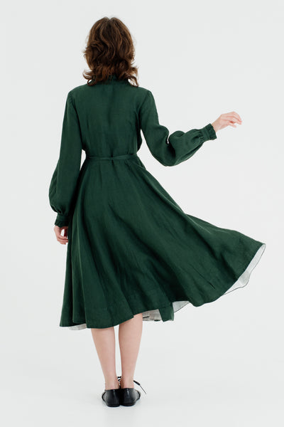 Darcy Dress, Long Sleeve#color_evergreen
