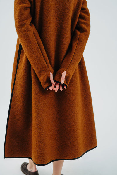 Double Slit Dress, Wool#color_warm-brown