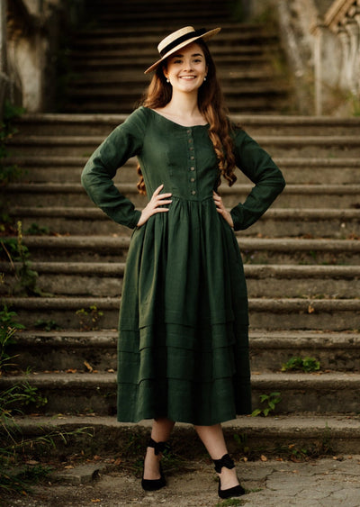 Eyre Dress, Long Sleeve#color_evergreen