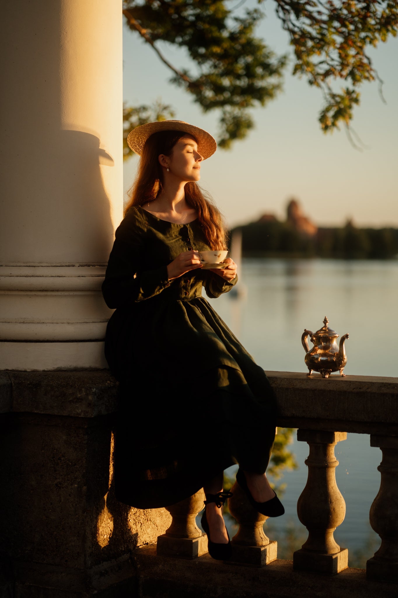 Eyre Dress, Long Sleeve, Pine Green