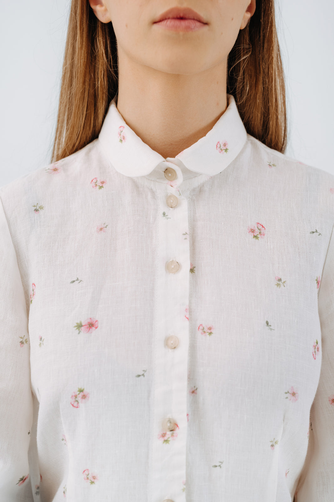 Fitted Sophie Shirt, Long Sleeve, Apple Blossom