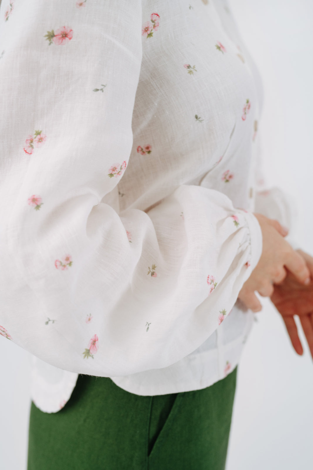 Fitted Sophie Shirt, Long Sleeve, Apple Blossom