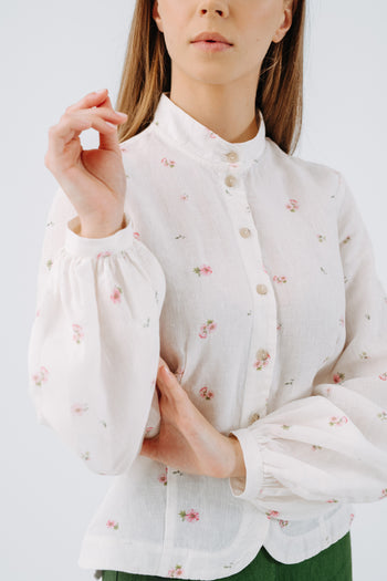 Fitted Sophie Shirt, Long Sleeve, Apple Blossom